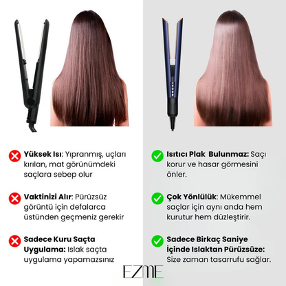 EZME Hairstrait Pro Hava Üflemeli Saç Düzleştirici (Koruma Çantası Hediyesiyle)