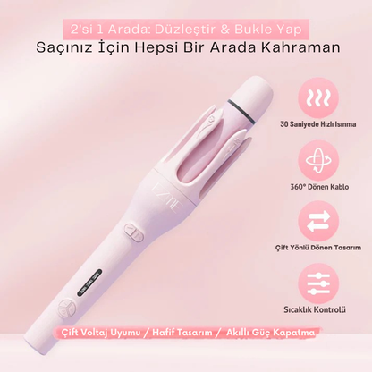 EZME Curler Pro (2'si Bir Arada) Düzleştirici - Bukle Yapıcı