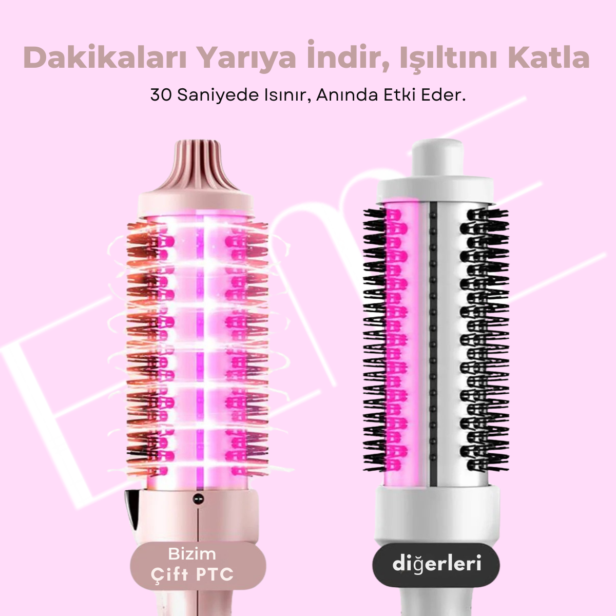 EZME Pro Ion Brush – 3’ü 1 Arada Termal Saç Fırçası