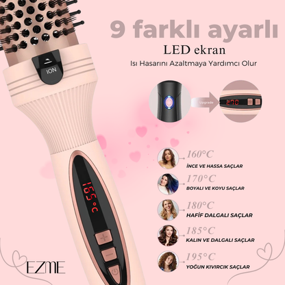 EZME Pro Ion Brush – 3’ü 1 Arada Termal Saç Fırçası